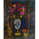 Constantin Alexeevich Kerovin, Russian oil on Canvas, Still Life with Flowers. Signed lower right.