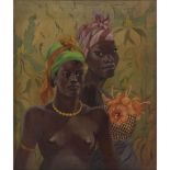 Émile Bernard, French (1868-1941) Oil on Canvas, African Women. Signed lower right. Relined,