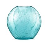 Modern Lalique Crystal Leaf Vase. Etched signature and dated 1991. Good condition. Measures 4-1/2"