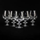 Five (5) Lalique "Blois" Crystal Goblets. Signed with etched signature. Good condition, no chips