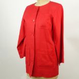 Yves Saint Laurent Rive Gauche Red Blazer Jacket. Lined interior, 3 front pockets. Light spots