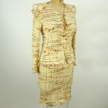 Chanel Boutique Colorful Retro Style Tweed Suit Set. Original Saks Fifth Avenue tag included.