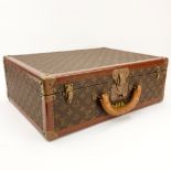 Vintage Louis Vuitton Monogram Canvas Hardside Suitcase. Signed, numbered 876247. Rubbing,