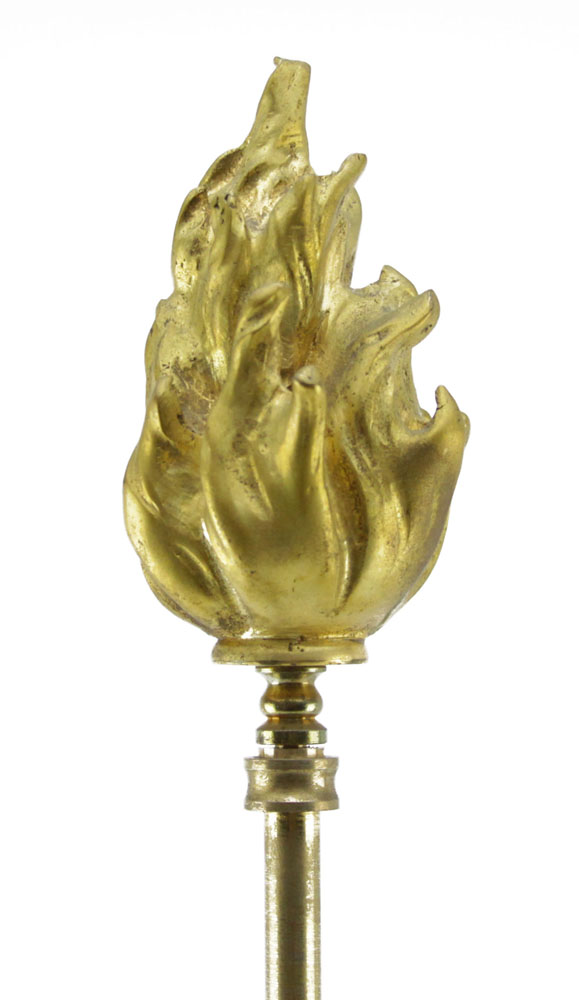 19th Century Louis XV Style Gilt Bronze Three Arm Candelabra Mounted as Lamp. Foliage to arm, - Image 4 of 4