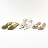 Grouping of Three (3) Vintage Designer Shoes. Includes: Emanuel Ungaro heels (light spotting good