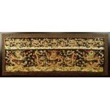 Fine Quality Antique Chinese Silk and 24 Karat Gold Embroidery Panel with Dragon Motif. Unsigned.