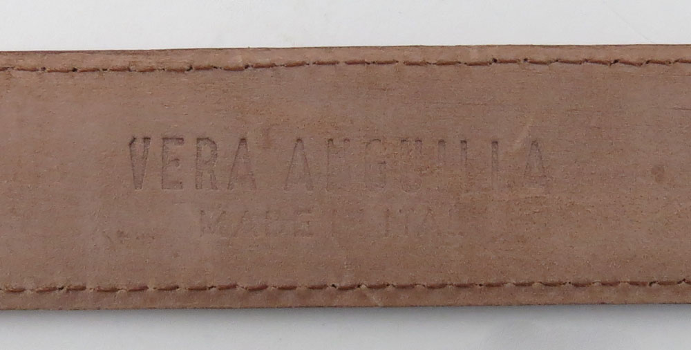 Vera Anguilla Italian Genuine Crocodile Belt. Impressed company logo on underside. Light wear from - Image 2 of 3