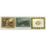 Grouping of three (3) Vintage or Antique Compacts. Includes; 2 French inlaid gilt metal compacts