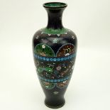 Vintage Japanese Cloisonne Vase. Unsigned. Some wear on interior below rim or in good condition.