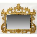 Large Decorative Giltwood Mirror. Probably Italian. Unsigned. Minor losses or in good condition.