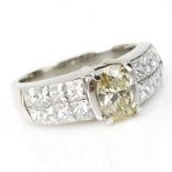 Approx. 1.0 Carat Oval Cut Diamond and Platinum Engagement Ring accented throughout with approx. 1.