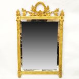 Large Decorative Giltwood Mirror. Probably Italian. Unsigned. Very good condition. Measures 52-1/