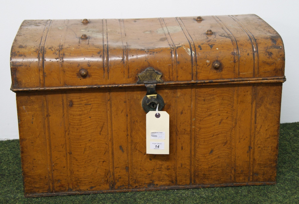 A vintage tin-trunk