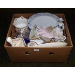 Box of mixed ceramics CONDITION REPORT; Available on request. Catalogue descriptions and condition