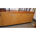 Light oak four door sideboard