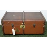 A vintage bound travel-trunk