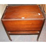 Good quality mahogany drop leaf tea trolley