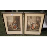 A pair of framed coloured engravings by F Wheatley RA CONDITION REPORT; Available on request.