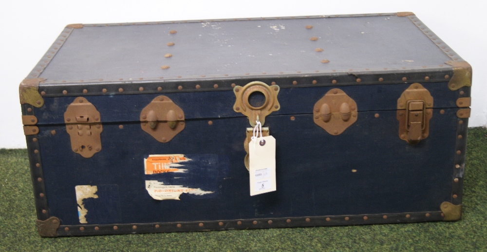 A vintage bound travel-trunk