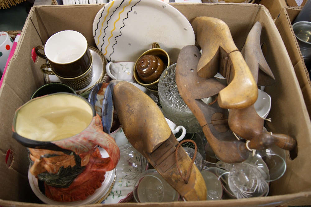 A box of assorted ceramics and glass