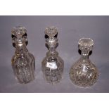 Three 19th Century cut-glass decanters CONDITION REPORT; Available on request. Catalogue