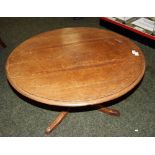 Circular oak tri-pod table