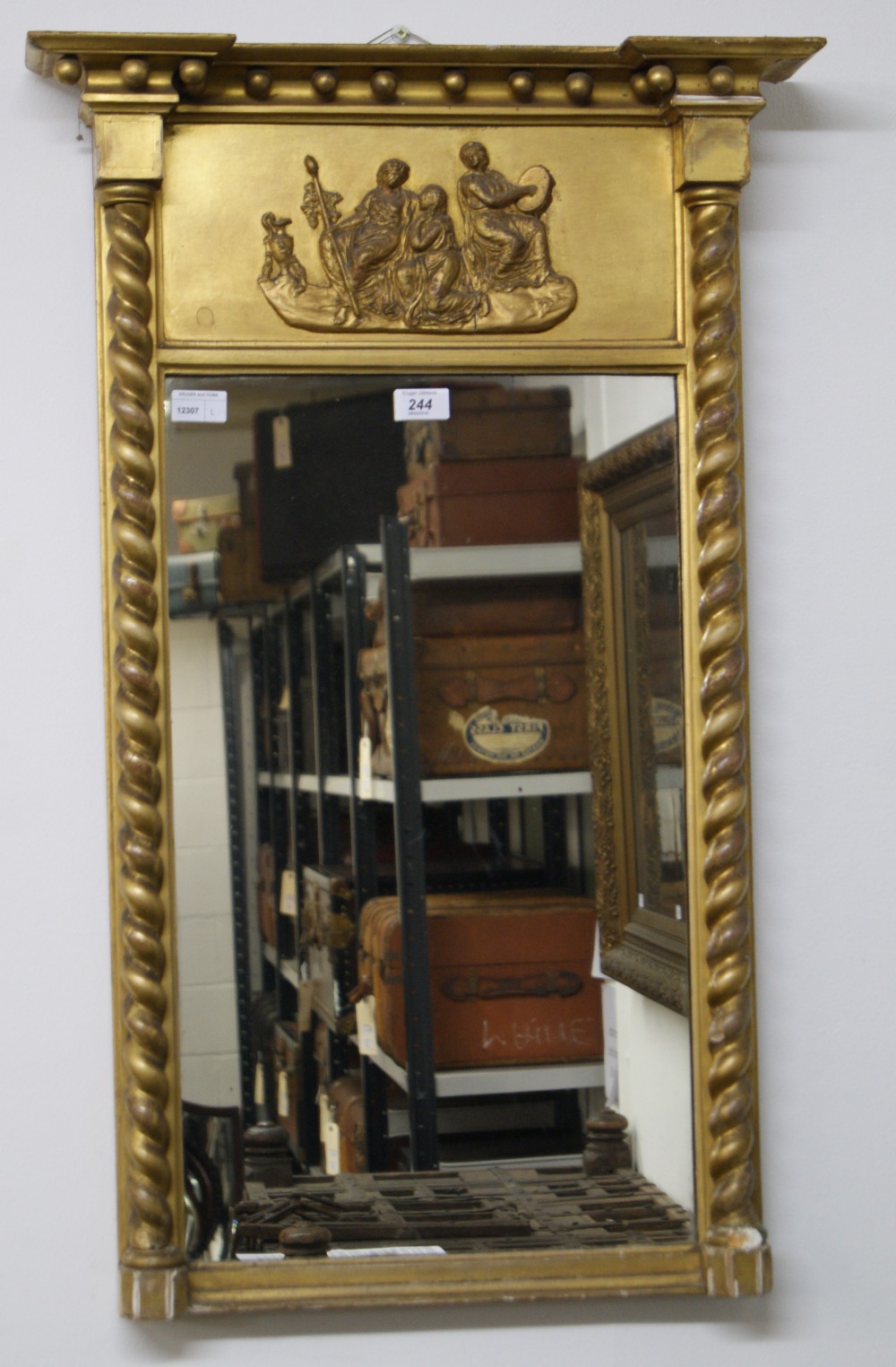 A Regency gilt rectangular pier-mirror