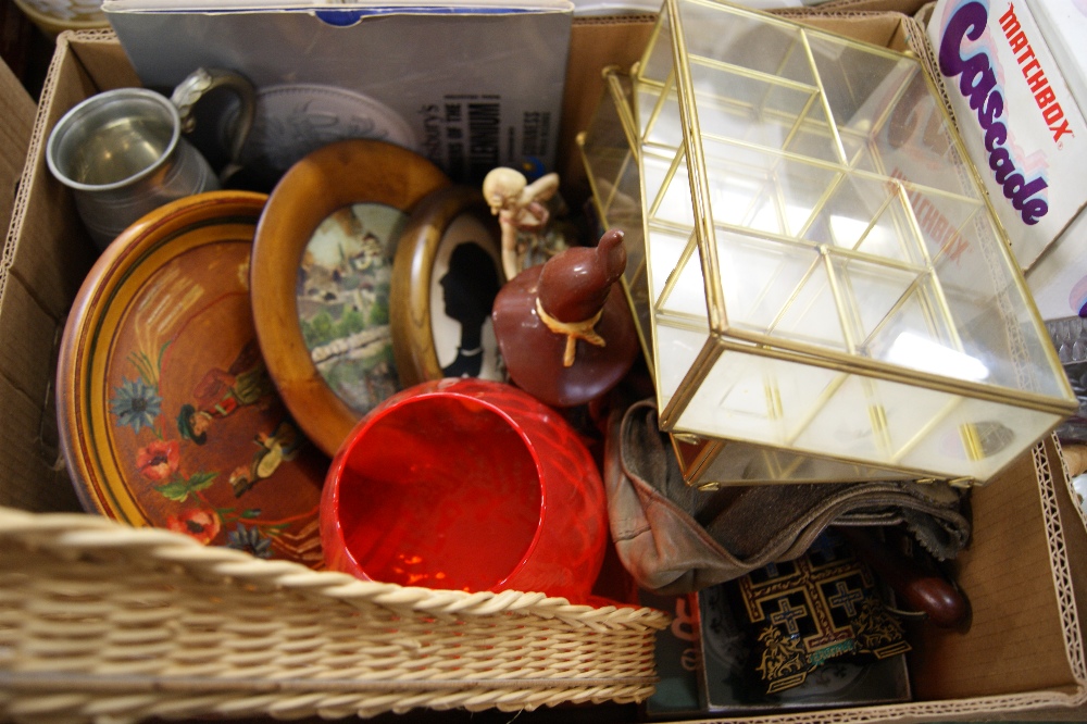 A box of assorted collectibles