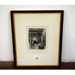 A 19th century Etching by Lucien Margelidon of a scene painting by Meisonnier.  CONDITION REPORT;