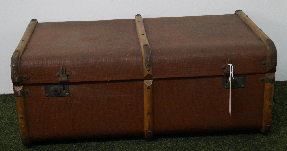 A vintage bound travel-trunk