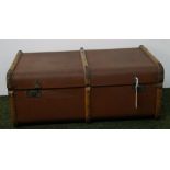 A vintage bound travel-trunk