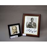 Framed autographed photographic publicity shots of "Dizzy Gillespie" & "Billy Whittaker" CONDITION