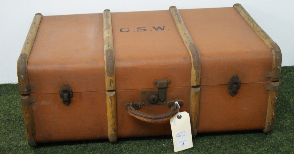 A vintage bound travel-trunk