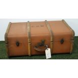 A vintage bound travel-trunk