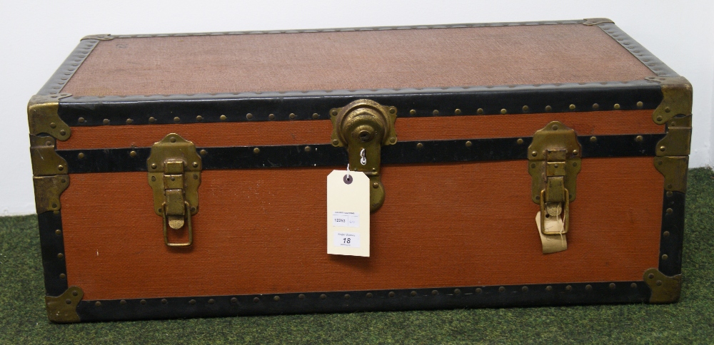 A vintage bound travel-trunk