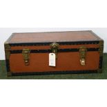 A vintage bound travel-trunk