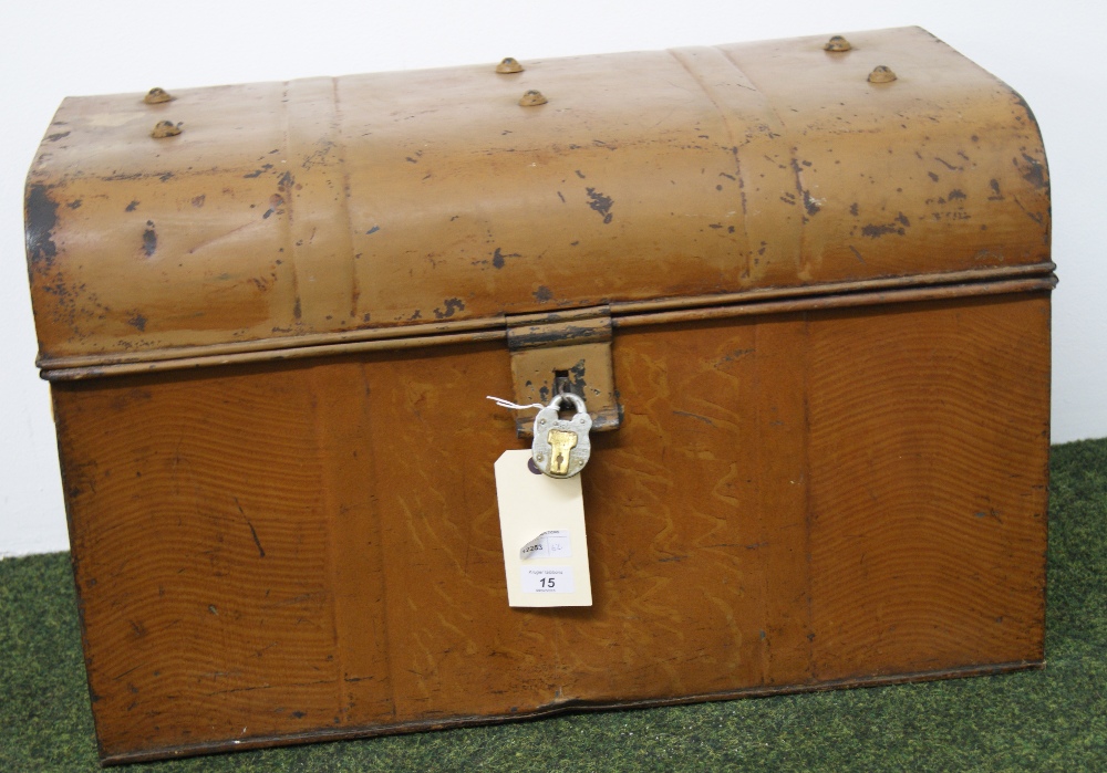 A vintage tin-trunk