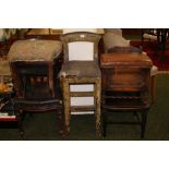 A selection of chairs and stools for restoration