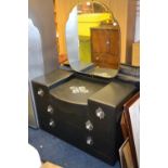 Upcycled Art Deco dressing table with glass handles