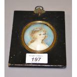 An oval painted miniature, circa 1800,