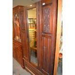 A mahogany Edwardian single-door mirrore