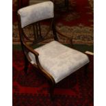 An Edwardian inlaid-rosewood salon chair