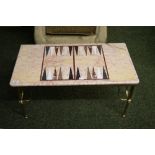 A marble topped occasional table with in