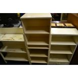 Four painted bookcases