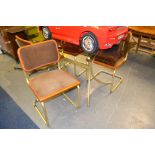 Four re upholstered canter lever chairs