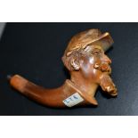 A cased Meerschaum pipe bowl,