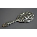 A Silver cherub hand mirror, Birmingham 1909, Levi & Salaman.