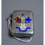 An enamelled vesta case.