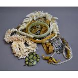 A selection of vintage costume jewellery