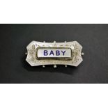A hallmarked-silver mourning-brooch inscribed "Baby". Weight approximately 6.